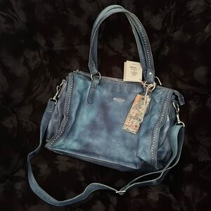 Unique Old Trend Modern Vintage Leather Studded Bag NWT